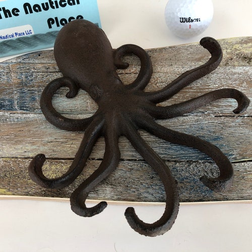 Cast Iron Octopus Wall Hook Towel Hanger Coat Hat Key Etsy