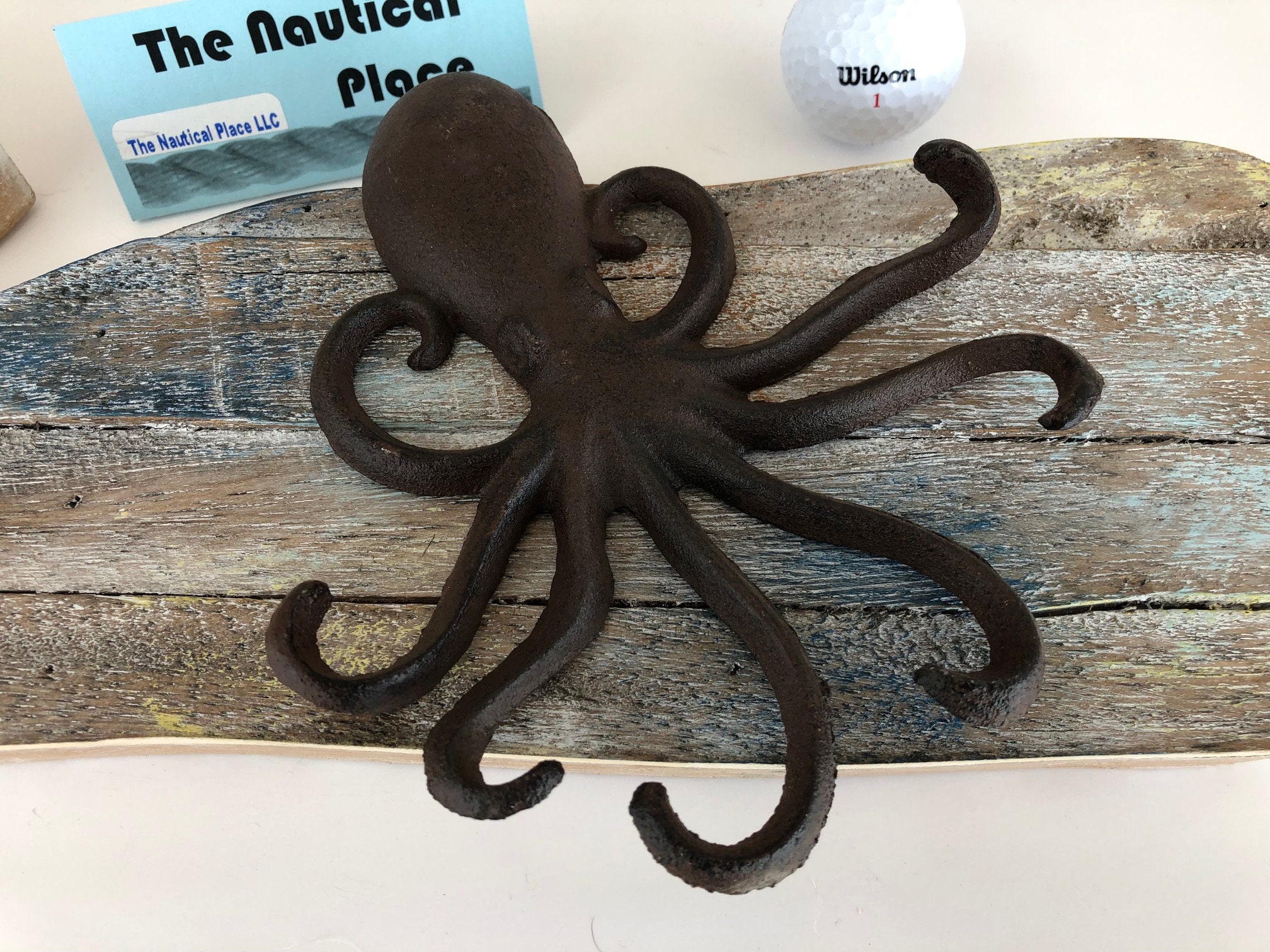 Nautical Cast Iron Blue Crab Towel Hanger / Coat Hook / Key Rack - 3 Heavy Hooks