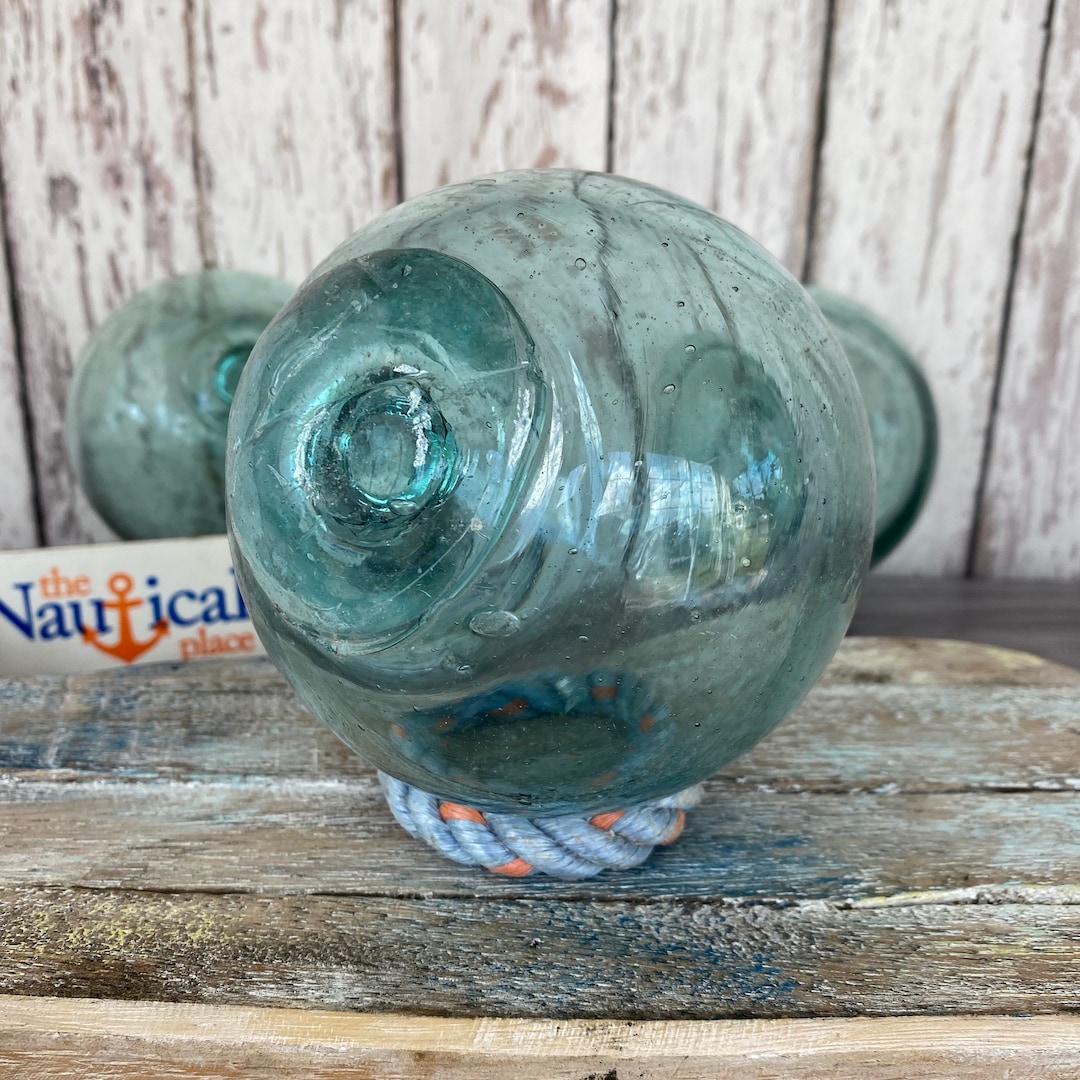 Japanese Glass Fishing Floats, 4” Softball Size, Authentic Glass