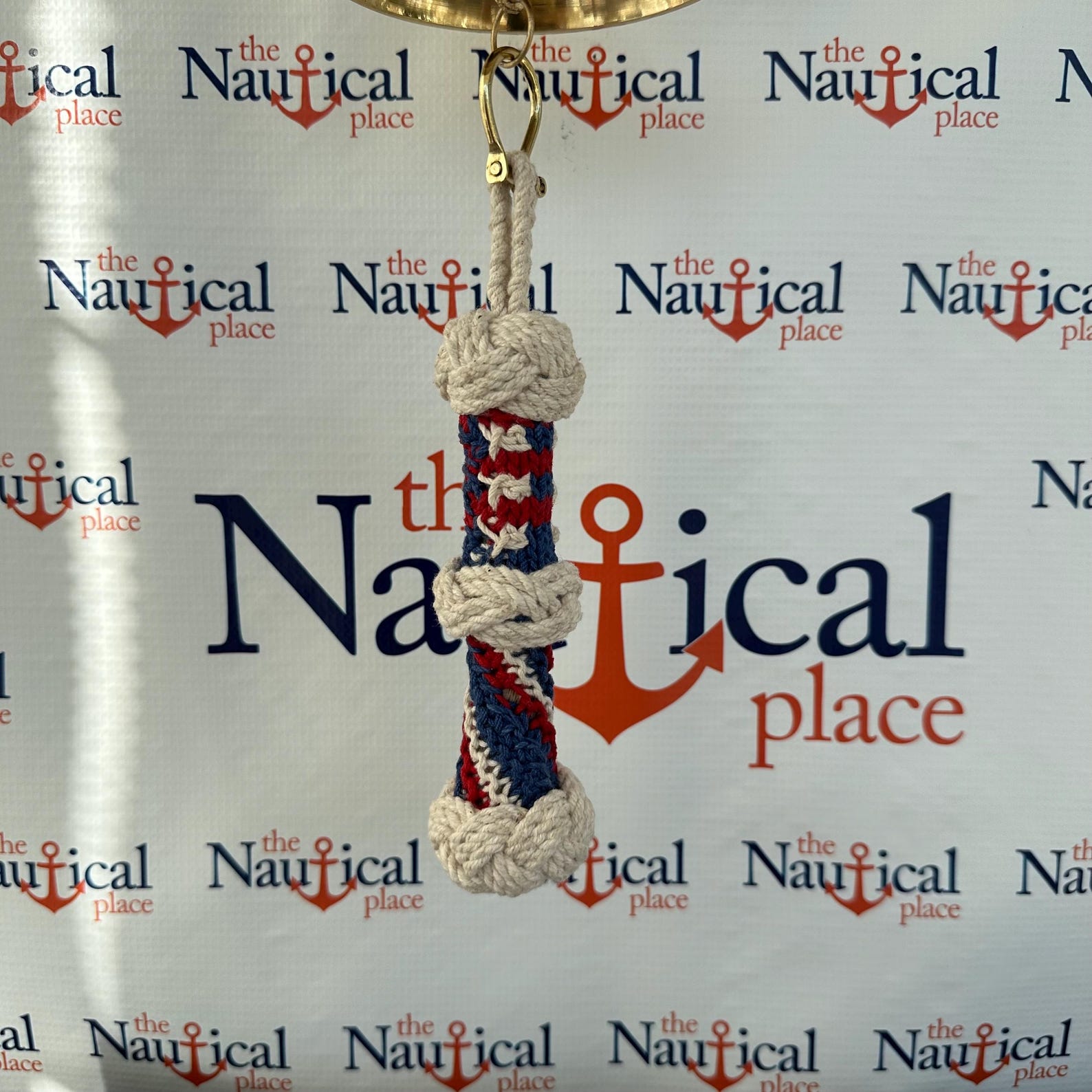 Americana Rope Bell Pull W/ Monkey Fist Knot Ball & Brass Shackle ...