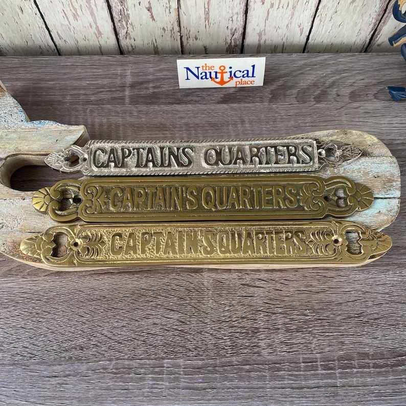 Nautical Door Signs Captains Quarters Solid Brass Etsy