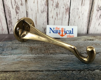 Solid Brass Ship Lantern Hanger - Wall Mounted Hook For Nautical Oil Lamps & Ship Lights, Hanging Baskets, Plant Hangers