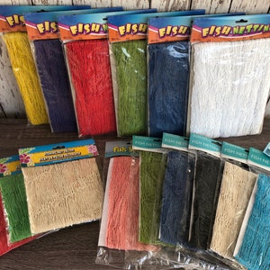 Dekoratives Fischnetz - 4 &#39;x 12 &#39;/ 6&#39; x 8 &#39;/ 6&#39; x 15&#39; - Blau, Schwarz, Weiß, Grün, Rot, Pink, Aqua, Lila, Gelb -Nautical Decor Luau Party Netting