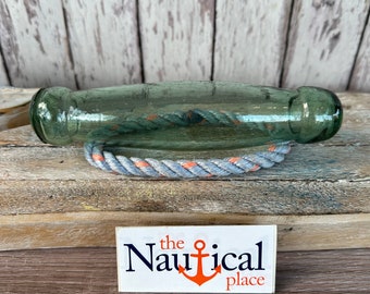 Japanese Glass Fishing Float, Shark Rolling Pin, Very Clean, Authentic Fish Net Buoy From Japan