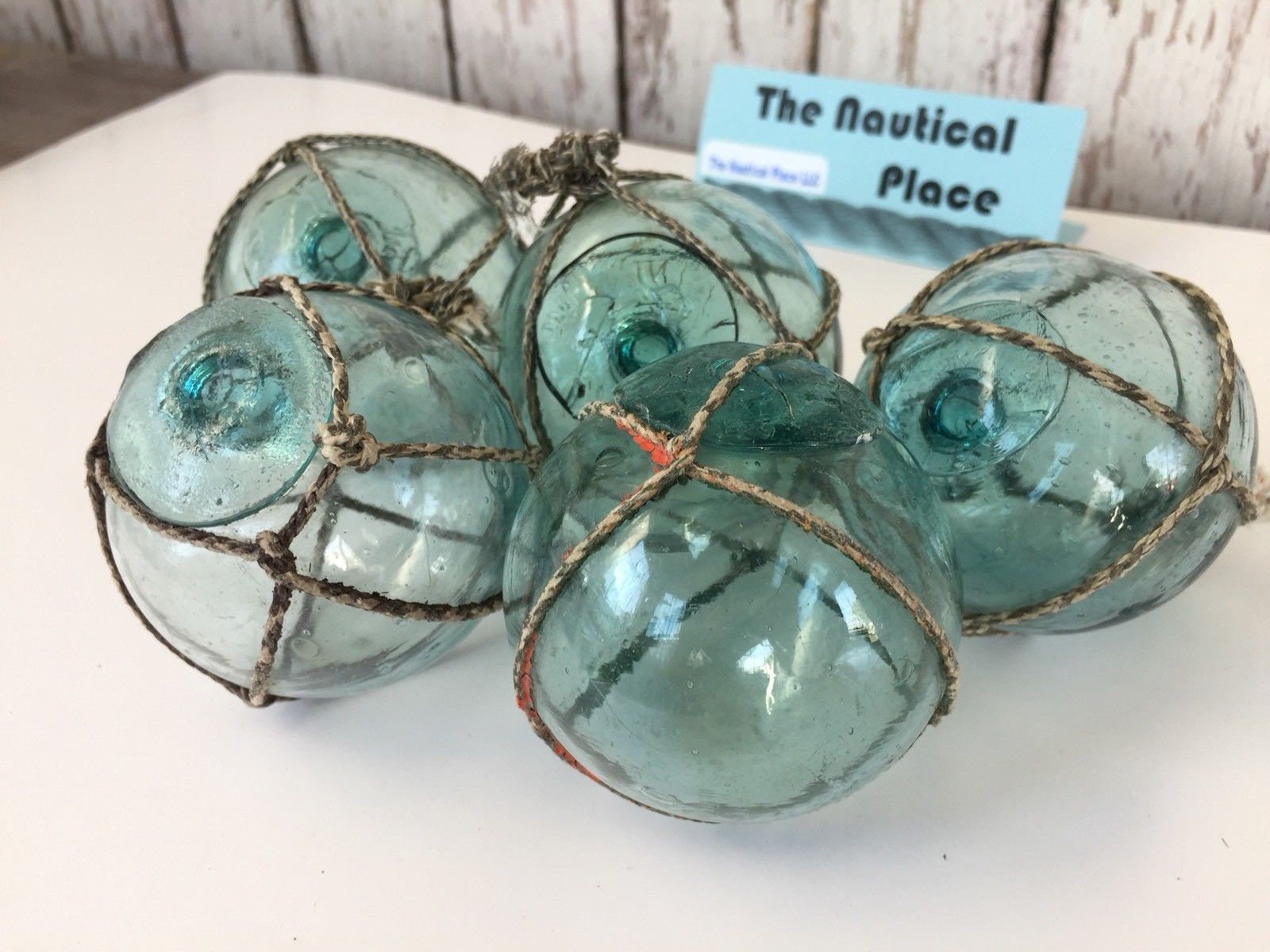 Reserved for Drew - Old Large Glass Used Japanese Fishing Float - Vintage  Light Aqua Glass Float with Barnacles - Beach Coastal Decor