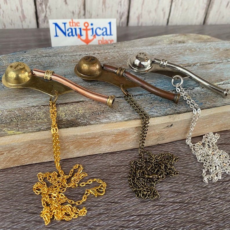 Brass Boatswain Whistle Bosun Call Pipe W/ Optional 27 Etsy