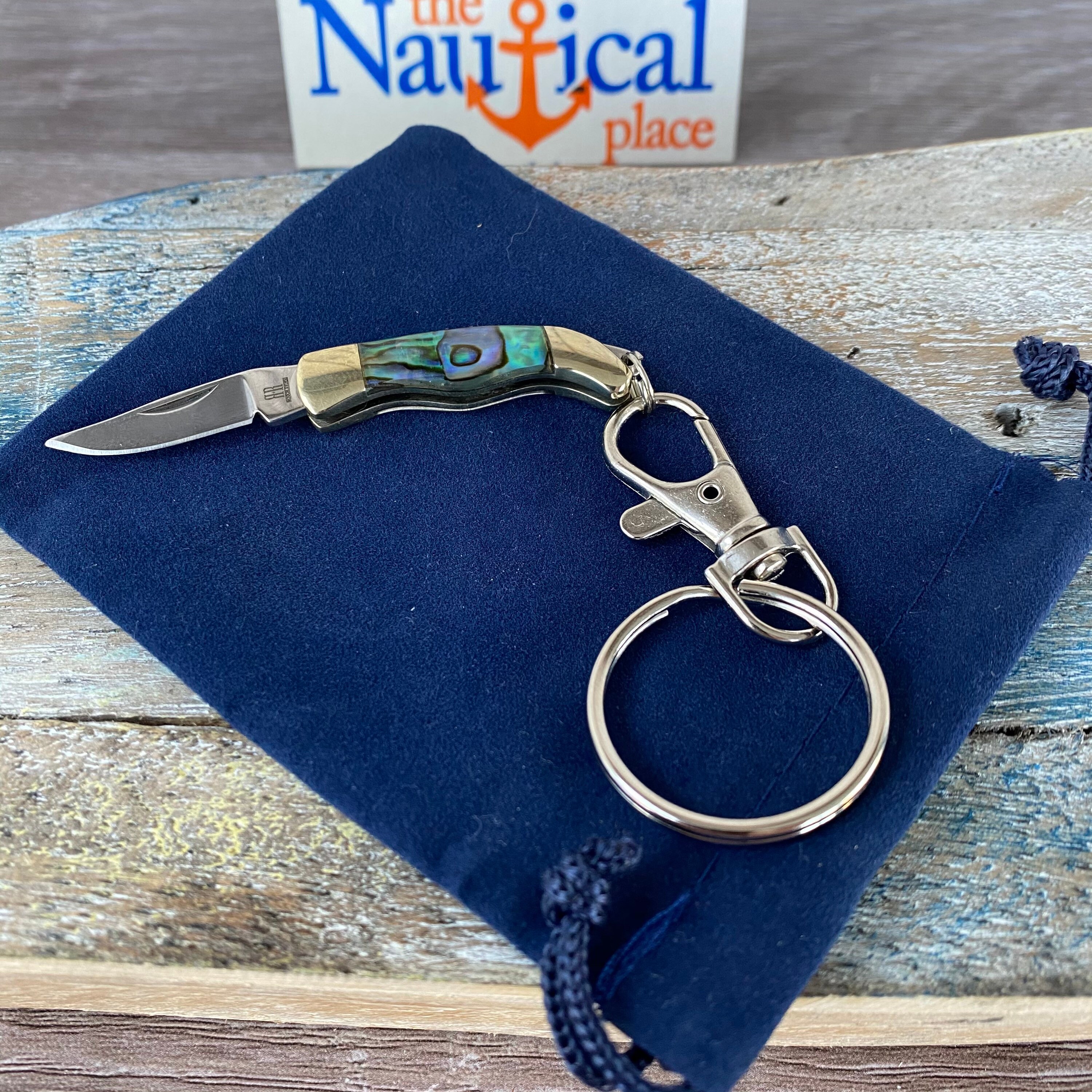 Knife Necklace W/ Abalone Handle Pocket Knife Keychain Etsy