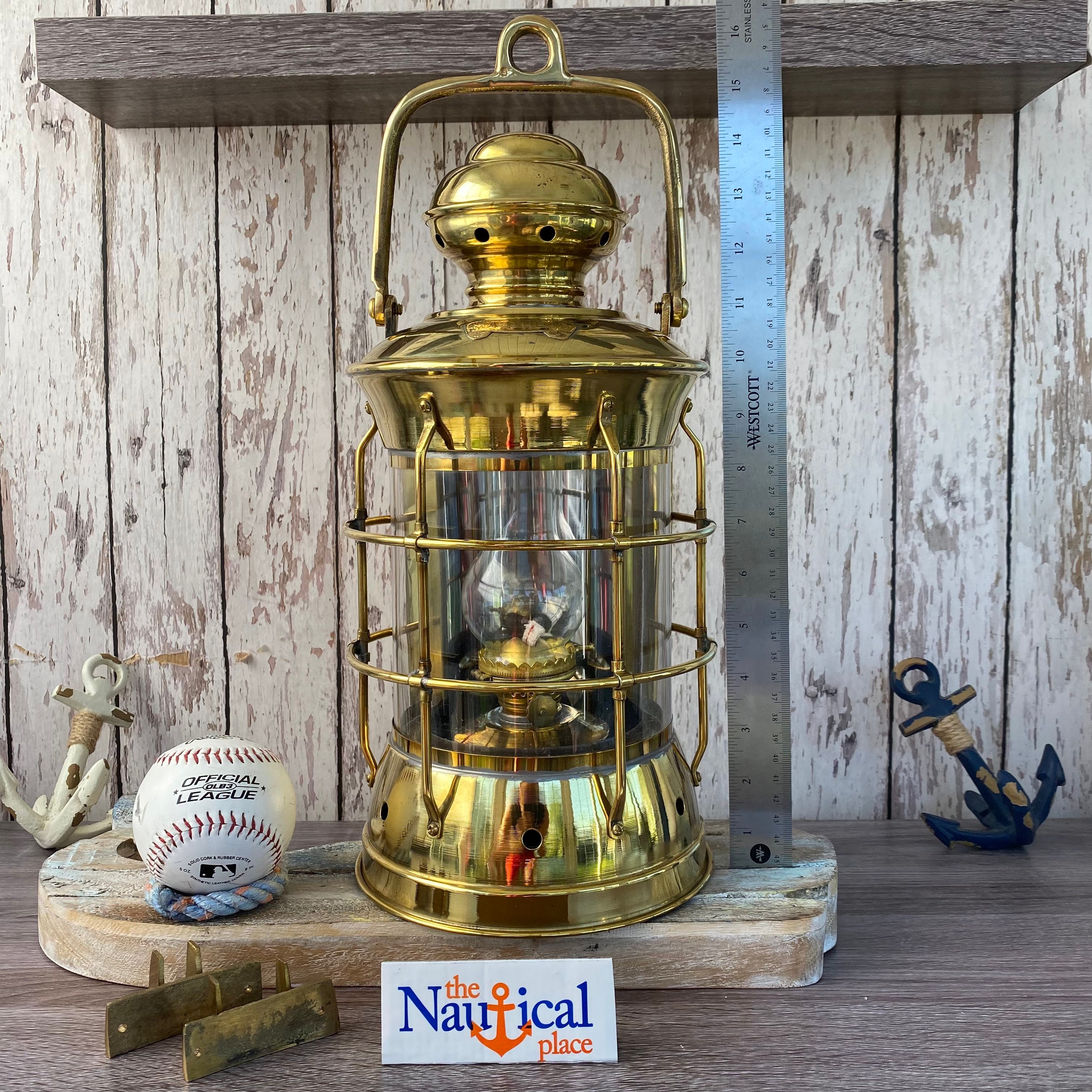Electric Lanterns - Nautical Lamps Antique Brass Masthead Lantern - 10.5