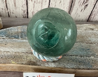 Japanese Glass Fishing Float, Very Old "Z" Mark, Authentic Fish Net Buoy From Japan