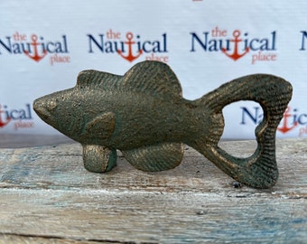 5" Cast Iron Fish Bottle Opener - Heavy Duty - Remove Beer, Soda, Beverage Caps - Deck, Tiki Bar, Man Cave