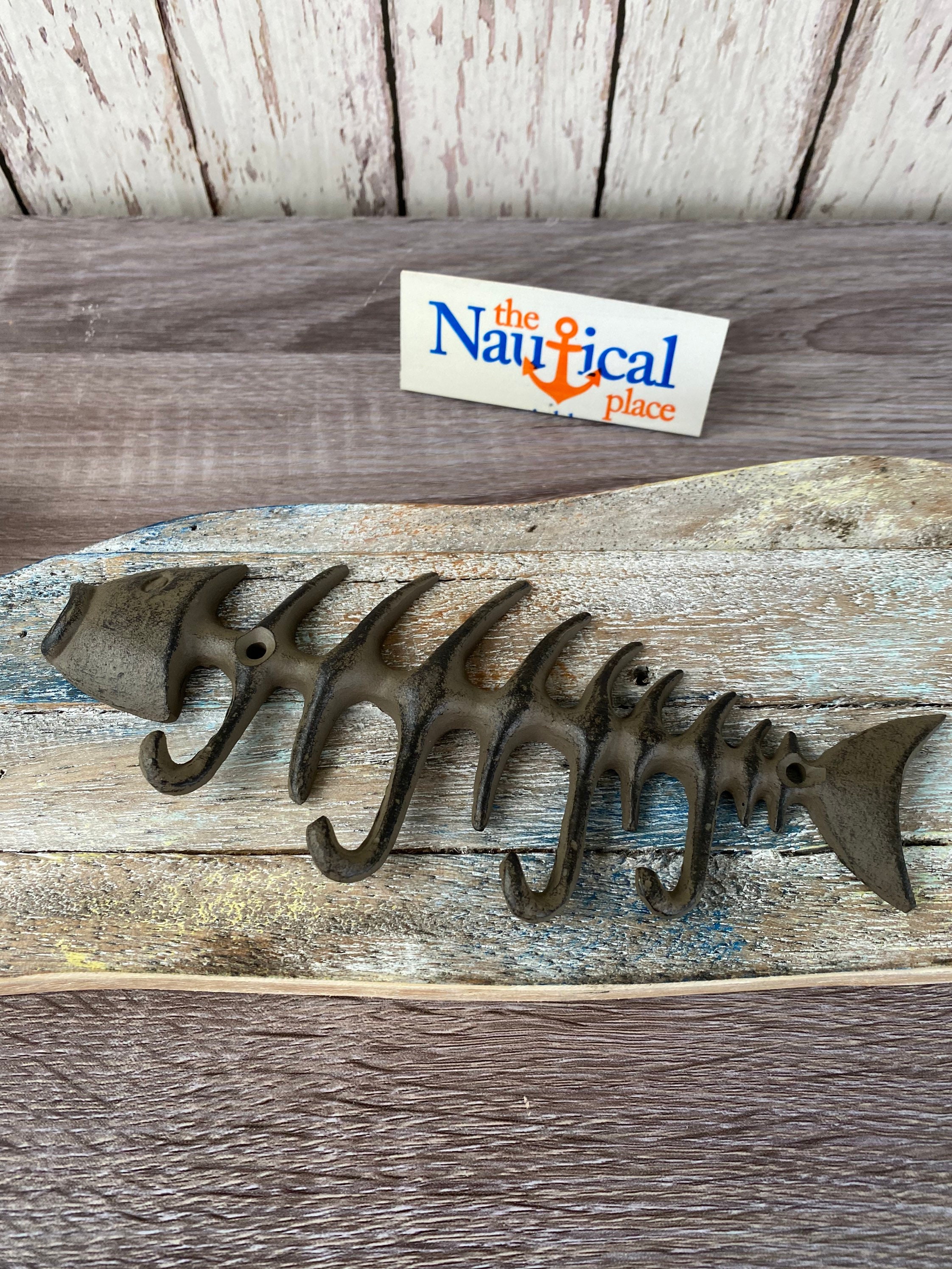 Cast Iron Fish Bones Wall Hook Towel Hanger Coat, Hat, Key Rack
