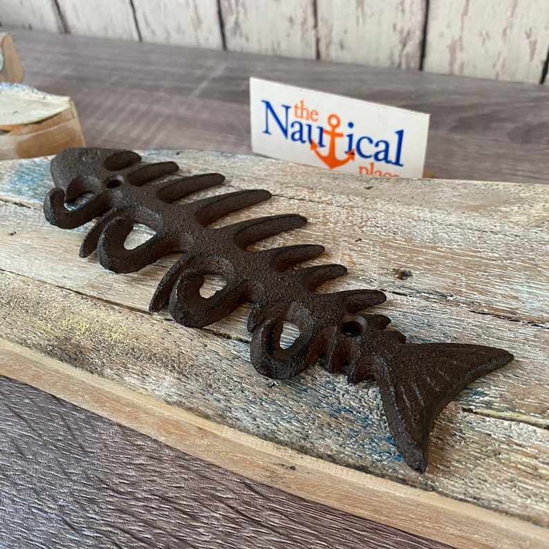 Cast Iron Fish Bones Wall Hook Towel Hanger Coat Hat Key Etsy