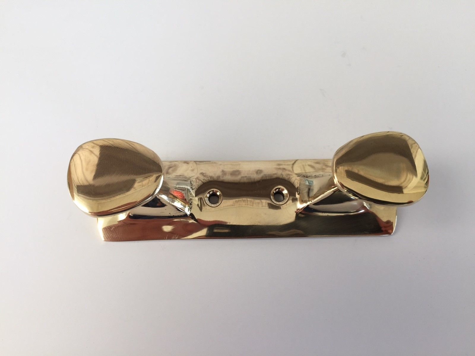 Brass Double Hook Cleat Nautical Wall Decor Coat, Hat, Towel Hanger