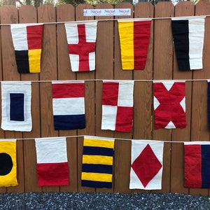 Nautical Signal Code Flag Set On String Set of 40 Hand Sewn, Double Sided Cotton Flags High Quality Alphabet Flag Set image 6