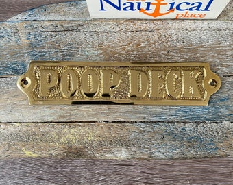 Brass Door Signs - Poop Deck, Head, Screw Room, Captain, Skipper - Rum  Locker - Nautical Wall Plaque - Brass Plate For Boat
