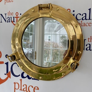 11 Brass Porthole Mirror Polished Finish Nautical - Etsy