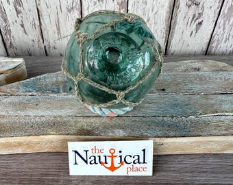 Japanese Glass Fishing Float, Complete "Made In Japan" Mark, Authentic Fish Net Buoy From Japan