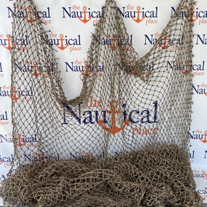 Authentic Fishing Net - 5 ft x 10 ft HEAVY Knotted - Commercial Fish Netting - Vintage Fish Net - Nautical Decor For Tiki Bar