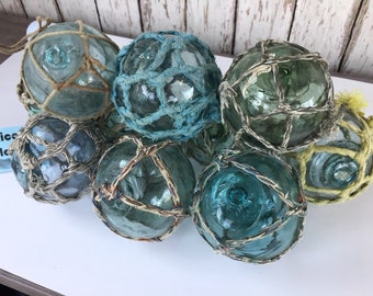 Japanese Glass Floats, Old Fish Net Buoys, Vintage Floats Once