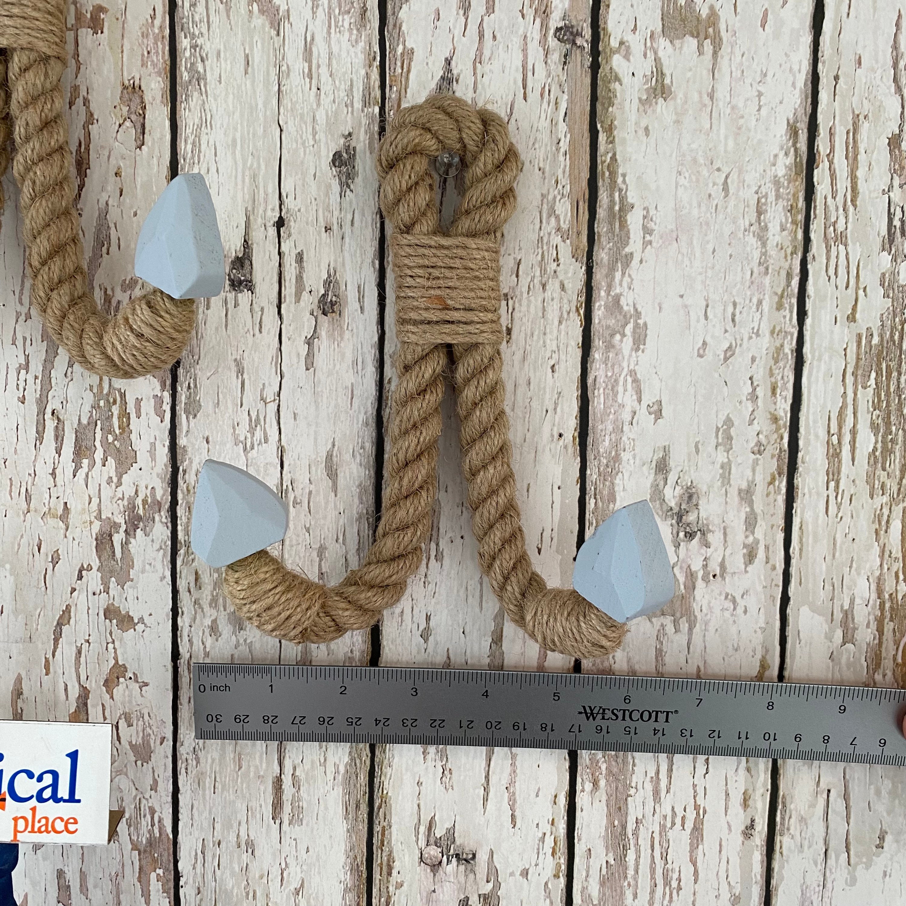 Anchor Jute Rope Wall Hook Towel Hanger Coat, Hat, Key Rack Nautical Decor Beach Bathroom