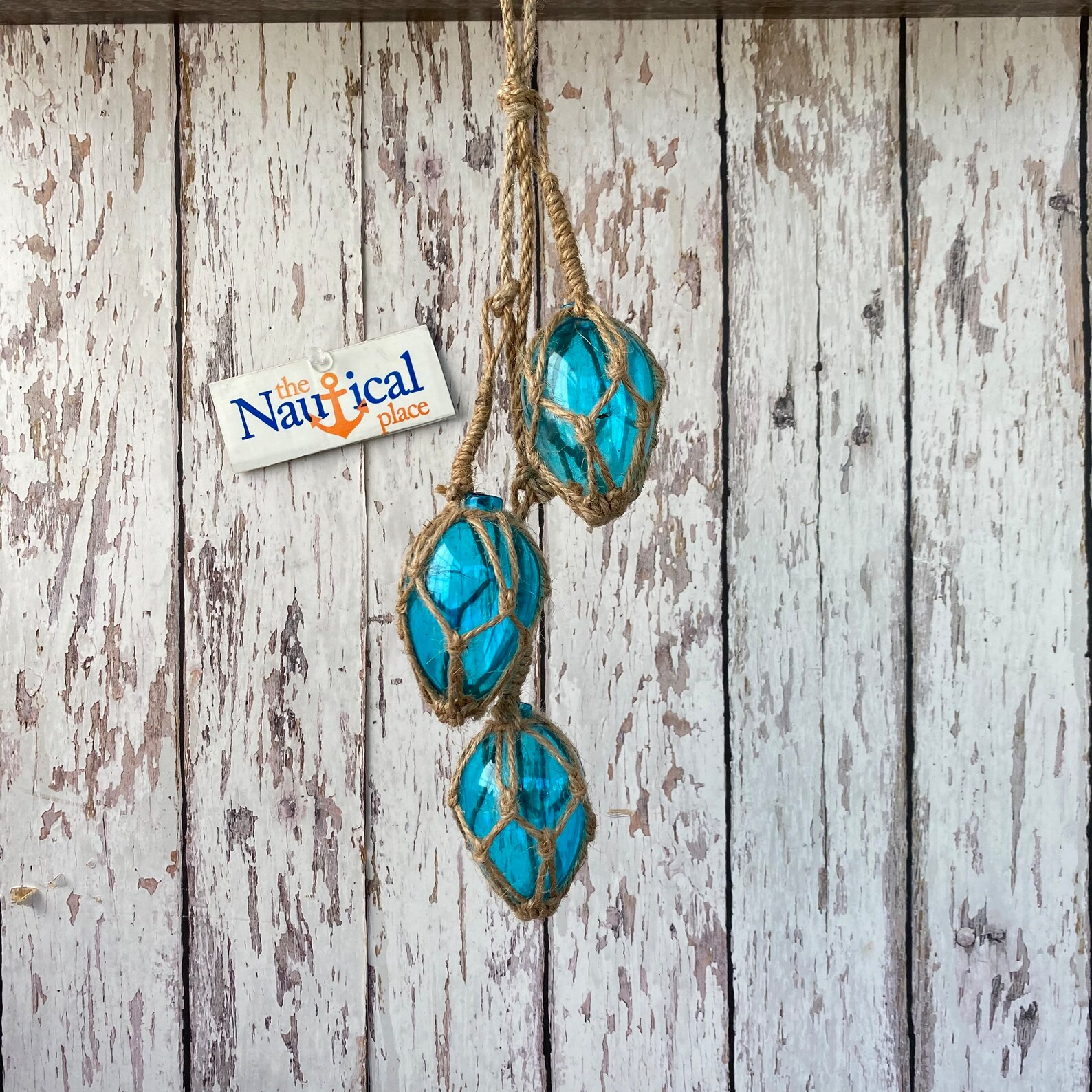 Glass Fishing Floats on Rope Fish Net Buoy Ball Nautical - Etsy