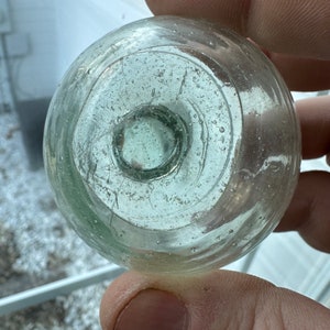 Japanese Glass Fishing Float, 2.25&quot; Clear, Whittled, Authentic Fish Net Buoy From Japan