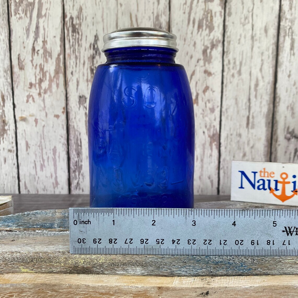 Cobalt Blue Mason Jar With Lid Dark Blue Glass Vintage - Etsy