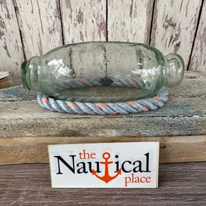 Japanese Glass Fishing Float, Tohoku Roller, Vaseline Color, Authentic Fish Net Buoy From Japan