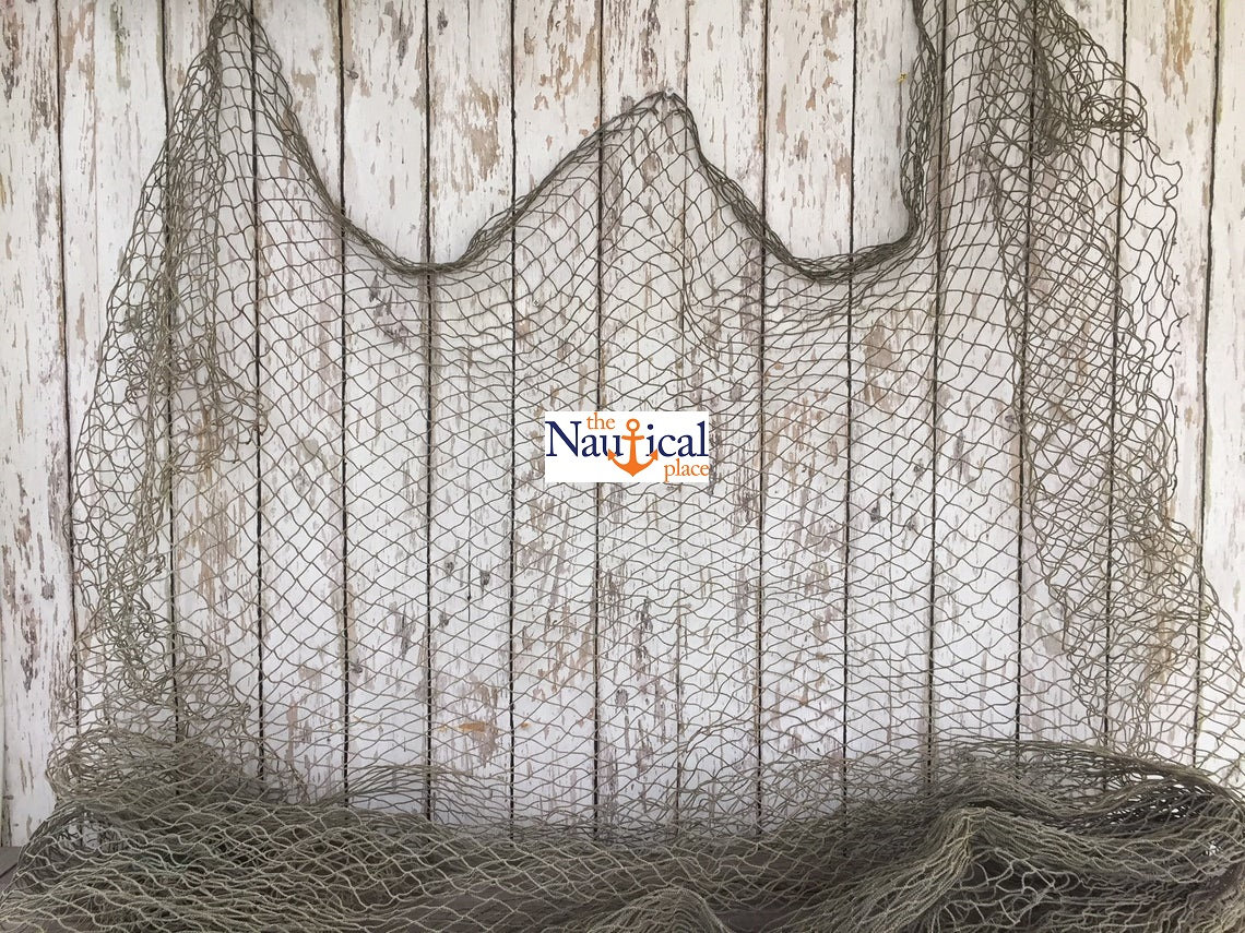 Old Fishing Net 10 ft x 10 ft KNOTLESS Vintage Used Fish Netting