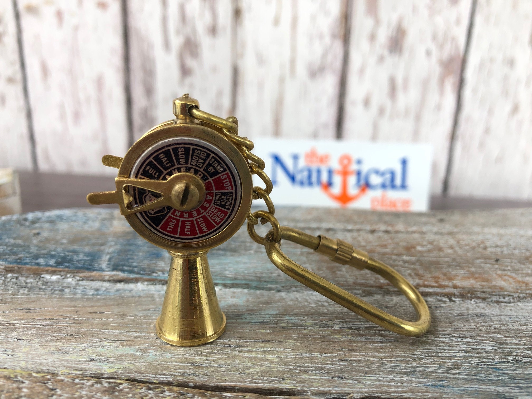 Brass Telegraph Keychain Old Vintage Antique Style Miniature