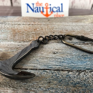 Antique Finish Brass Anchor Keychain - Necklace Pendant - Nautical Jewelry - Wedding Favor, Christmas Gift