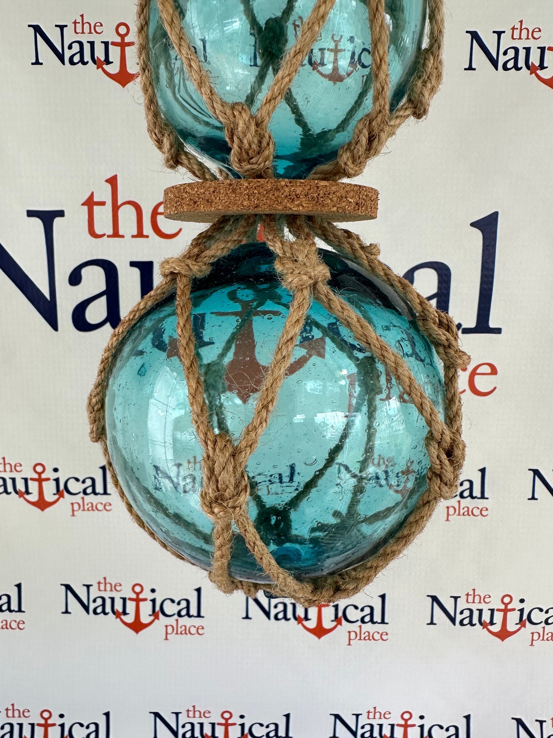 3 Aqua Glass Fishing Floats on Rope Light Blue, Turquoise Buoy Balls W/  Rope Netting & Cork Nautical Decor for Tiki Bar, Beach House -  Norway