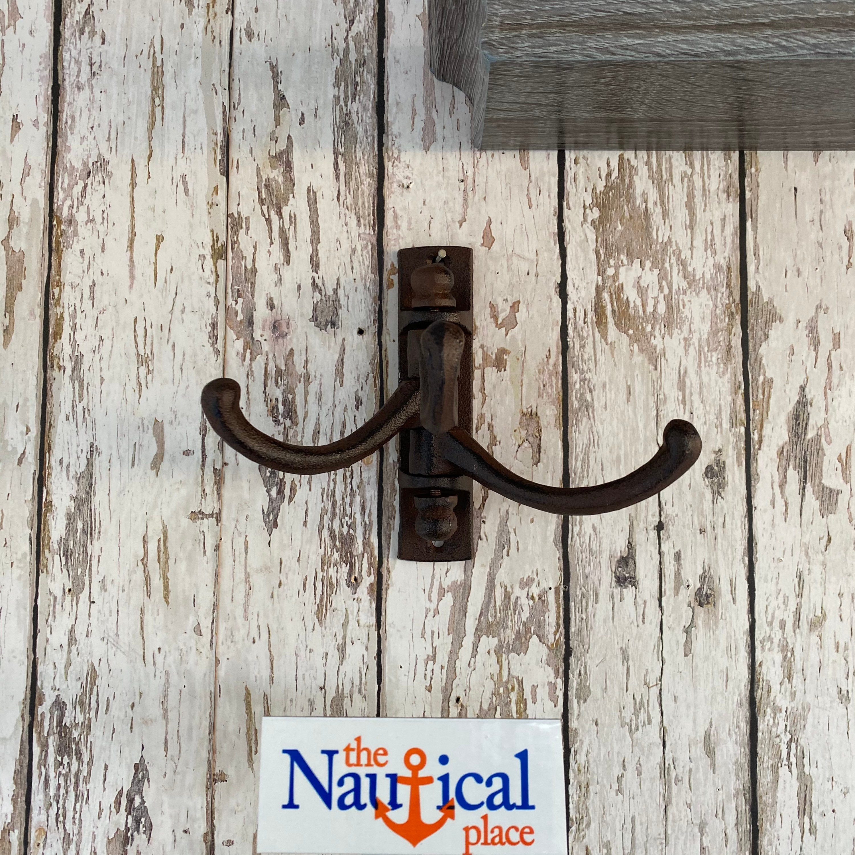 Heavy Duty Cast Iron Swivel Triple Wall Hook Towel Hanger, Coat, Hat