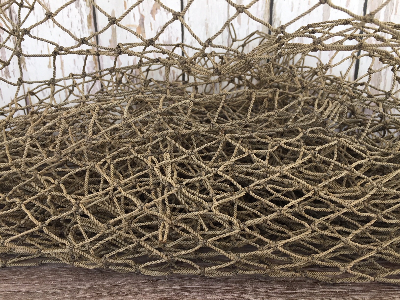Old Used Fishing Net 2 ft x 2 ft Knotted Vintage Fish Netting