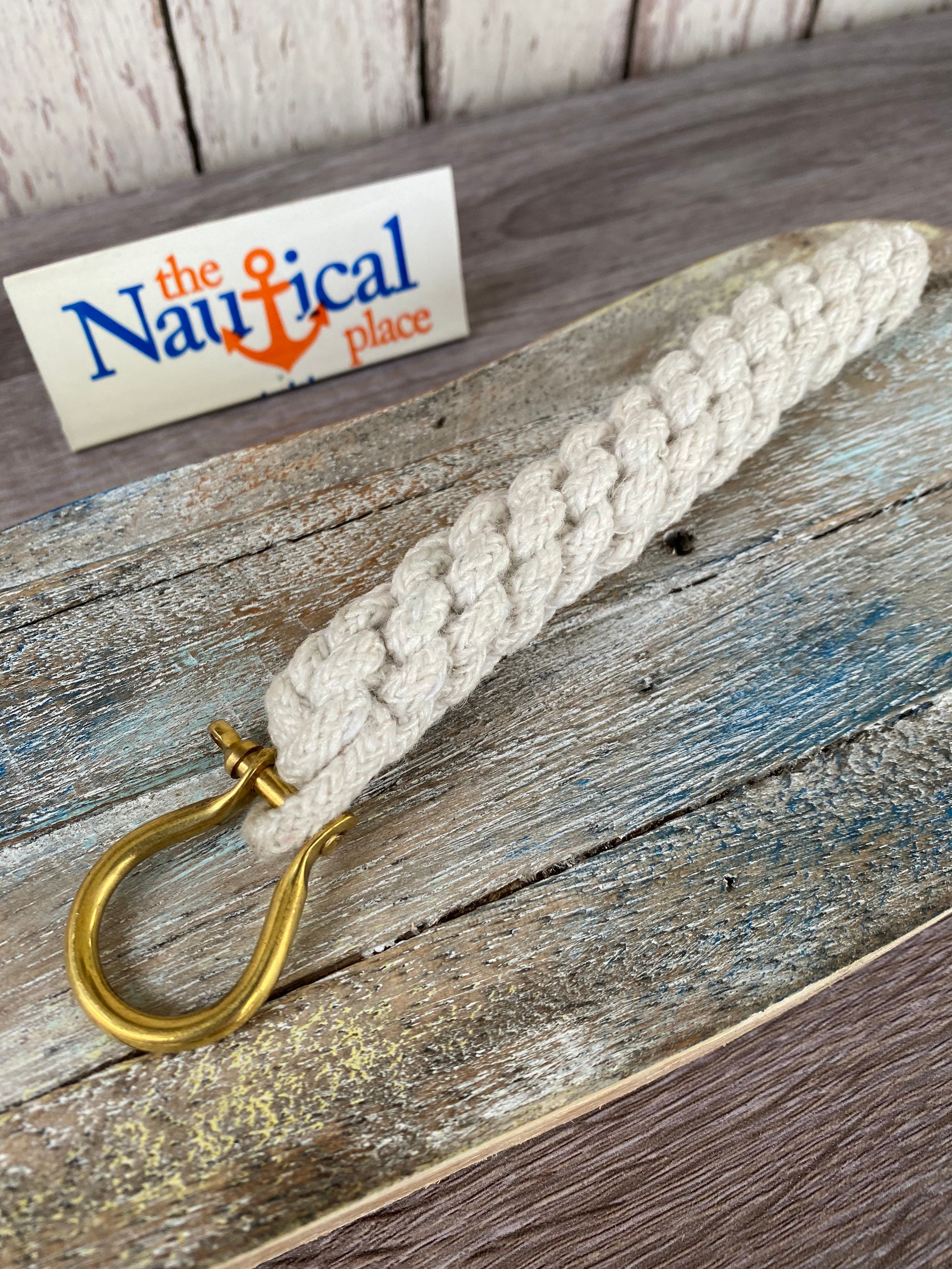Rope Bell Pull W/ Brass Shackle Braided Knot Lanyard Hand Etsy UK