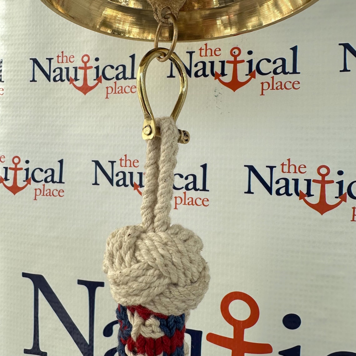 Americana Rope Bell Pull W/ Monkey Fist Knot Ball & Brass Shackle ...