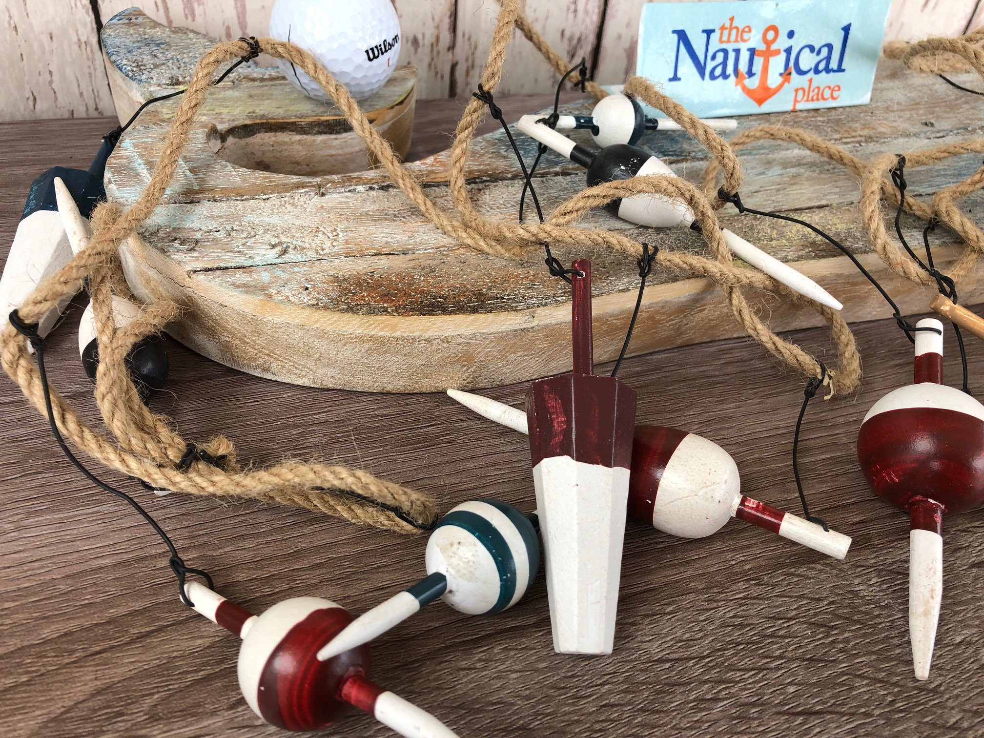 9 Ft Wood Fishing Bobber Floats on String Buoy Fish Net Garland Wooden  Nautical Decor Christmas Tree Ornament -  Denmark