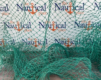 Decorative Green Fish Net - 5 ft x 8 ft Knotted - New Commercial Fish Netting - Nautical Decor - Backdrop Photo Shoot