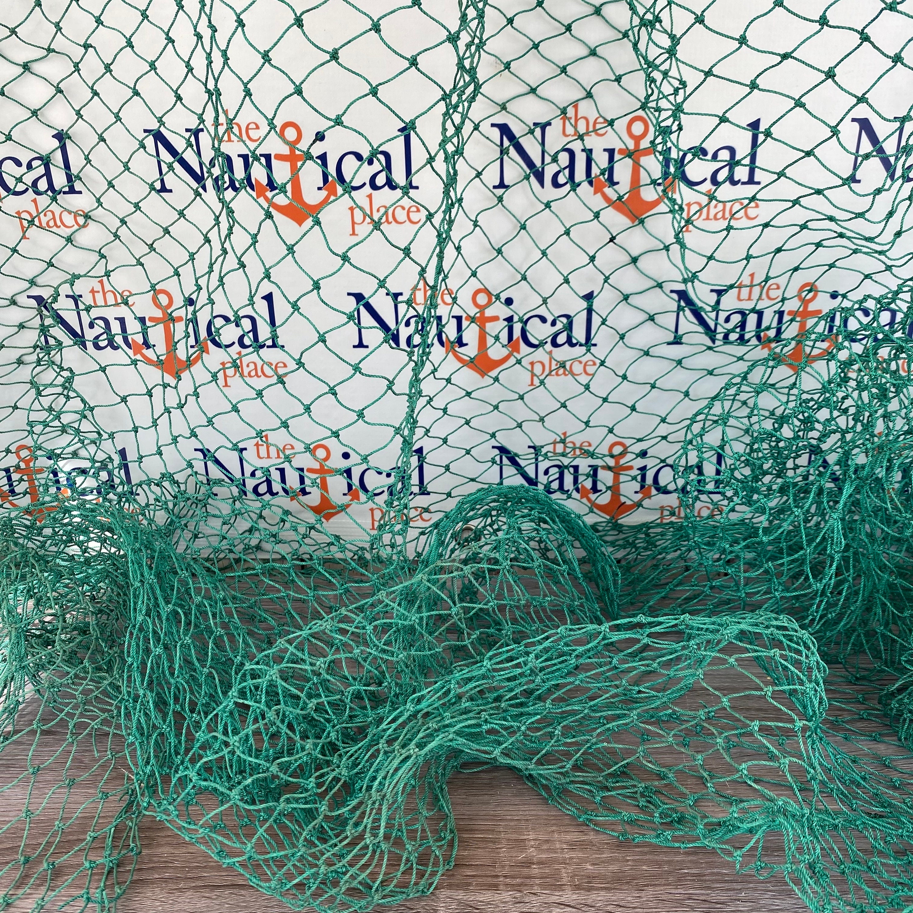 Decorative Green Fish Net - 5 ft x 8 ft Knotted - Nautical Decor