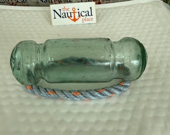 Japanese Glass Fishing Float, 5.5" Small Jumbo Roller,  Very Old, Authentic Fish Net Buoy From Japan