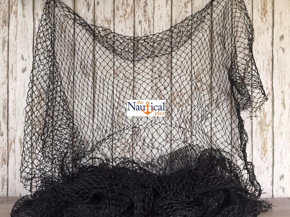 Real Fishing Net 10 Ft X 10 Ft BLACK Knotted Strong Nylon