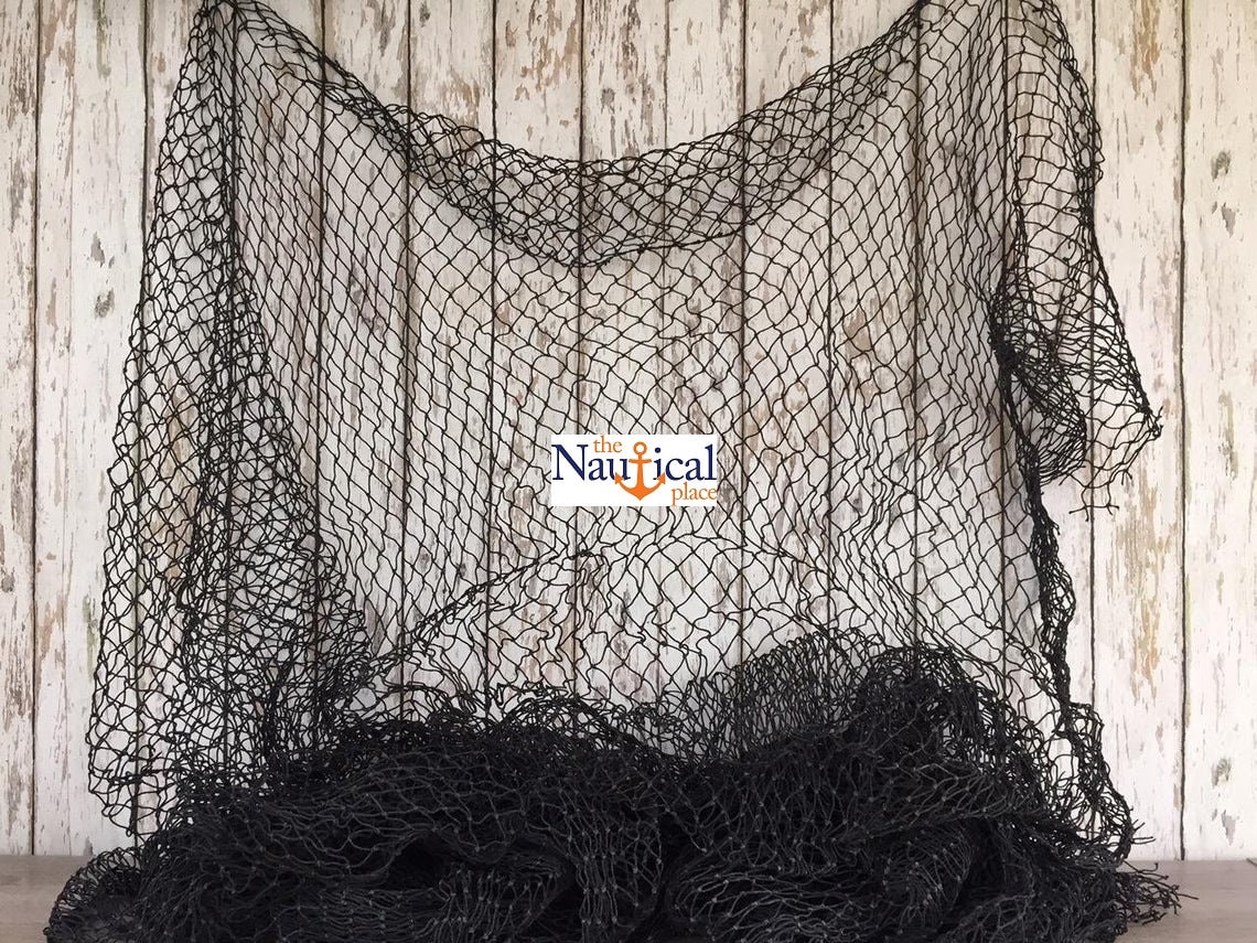 Real Fishing Net 10 Ft X 10 Ft BLACK Knotted Strong Nylon Decorative Fish  Netting Great for Crafts, Golf, Batting Cage, Slow Feed 