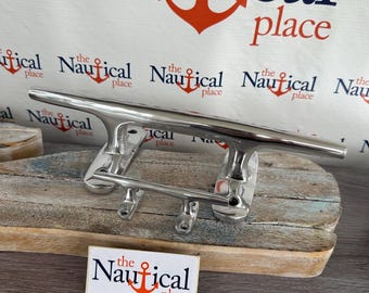Aluminum Cleats - Large or Small - Chrome Silver Finish - Nautical Decor - Coat, Hat Hanger Hook, Door Handle - Marine Boat Dock Chock