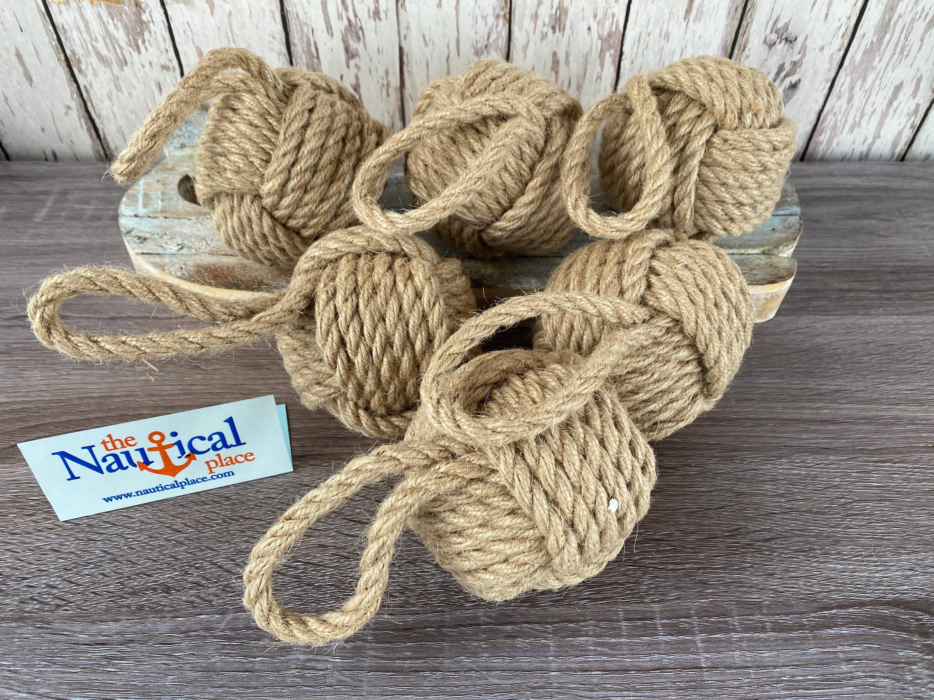 4.5 Monkey Fist/Paw Rope Knot Decoration - Blue