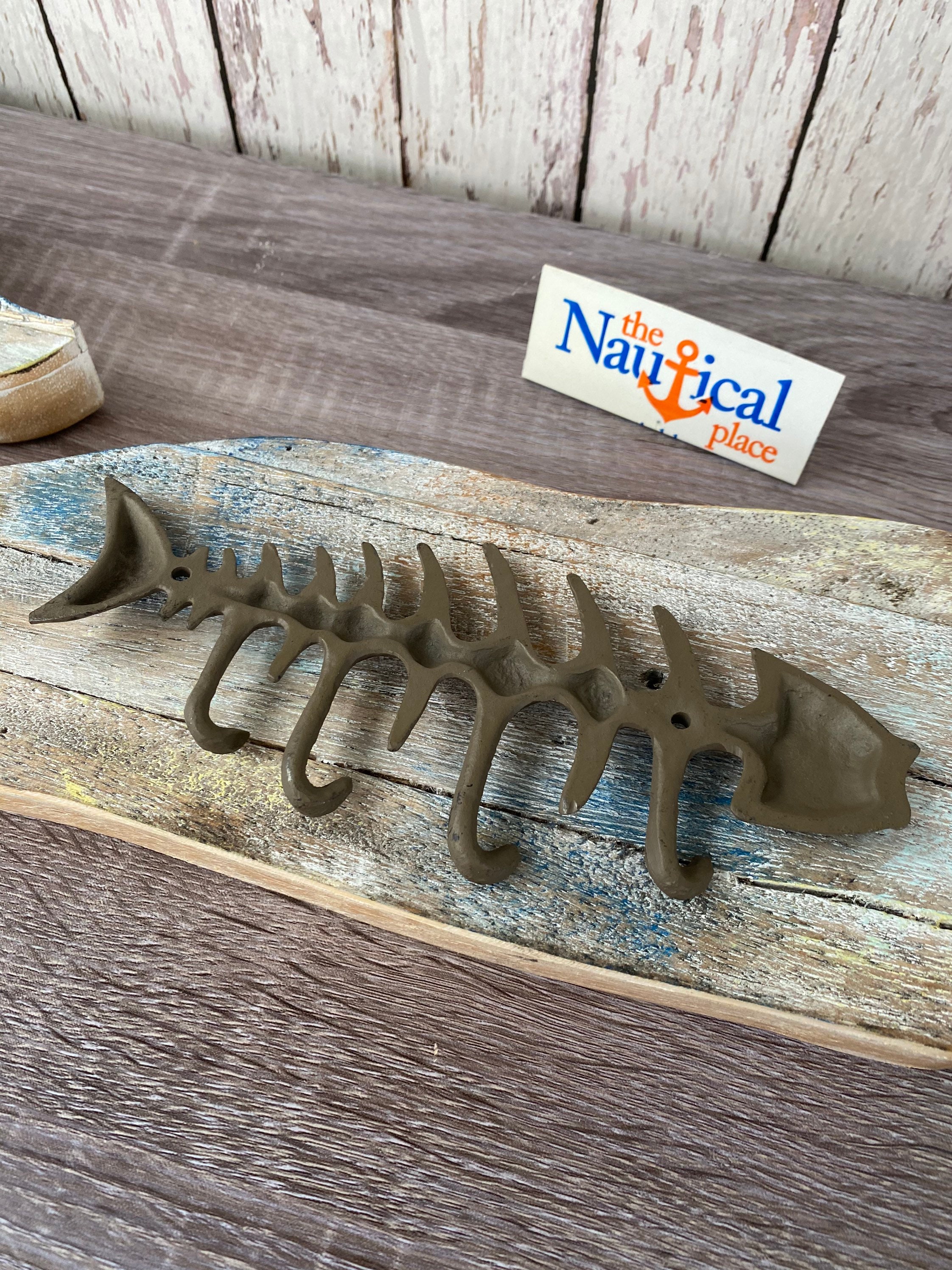 Cast Iron Fish Bones Wall Hook Towel Hanger Coat, Hat, Key Rack