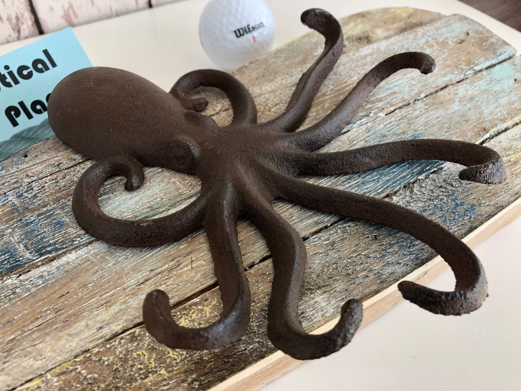 Cast Iron Octopus Wall Hook Towel Hanger Coat, Hat, Key Rack