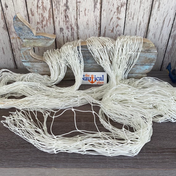 Wit nylon visnet 5 ft breed en verkocht aan de voet 2 gaten voetbal,  batting, slow feed decoratief visnet nautisch decor -  Nederland
