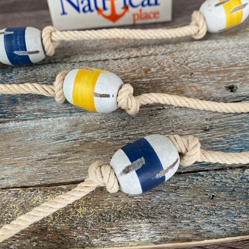 6 Ft Wood Fishing Floats on String Fish Net Buoy Garland Etsy