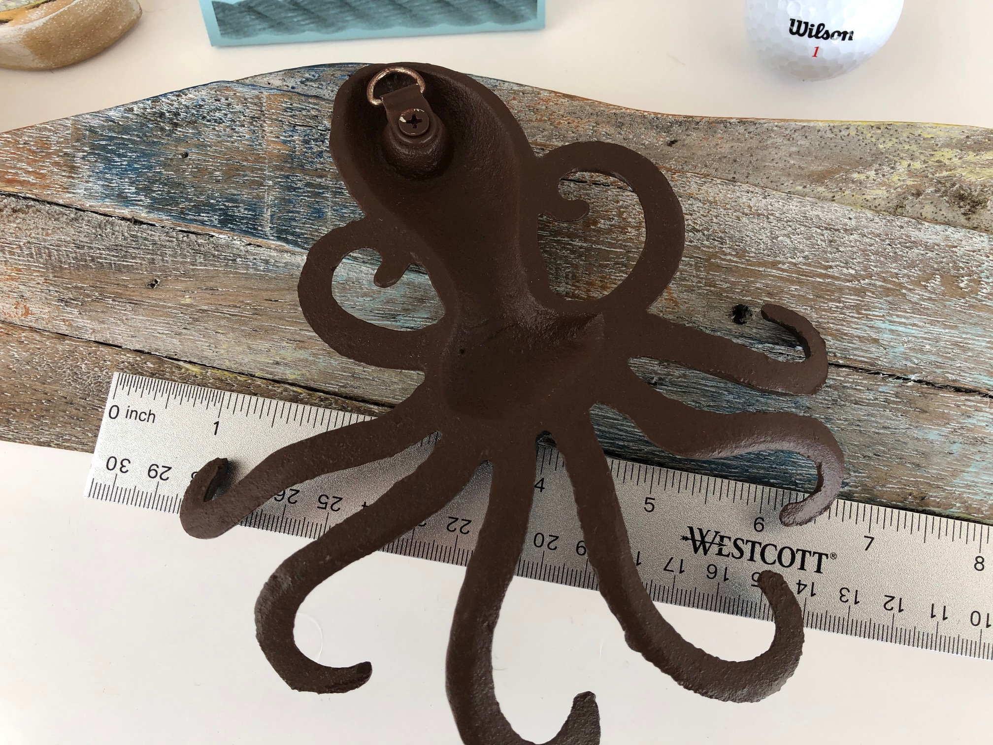Cast Iron Octopus Wall Hook Towel Hanger Coat, Hat, Key Rack
