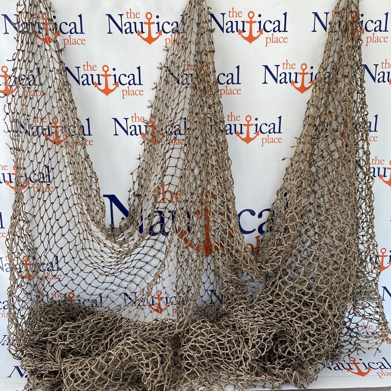 Decorative Fish Net 5 ft x 10 ft Knotted Use For Shell Displays, Netting For Backdrop Photo Shoot, Nautical Or Luau Themed Parties image 1